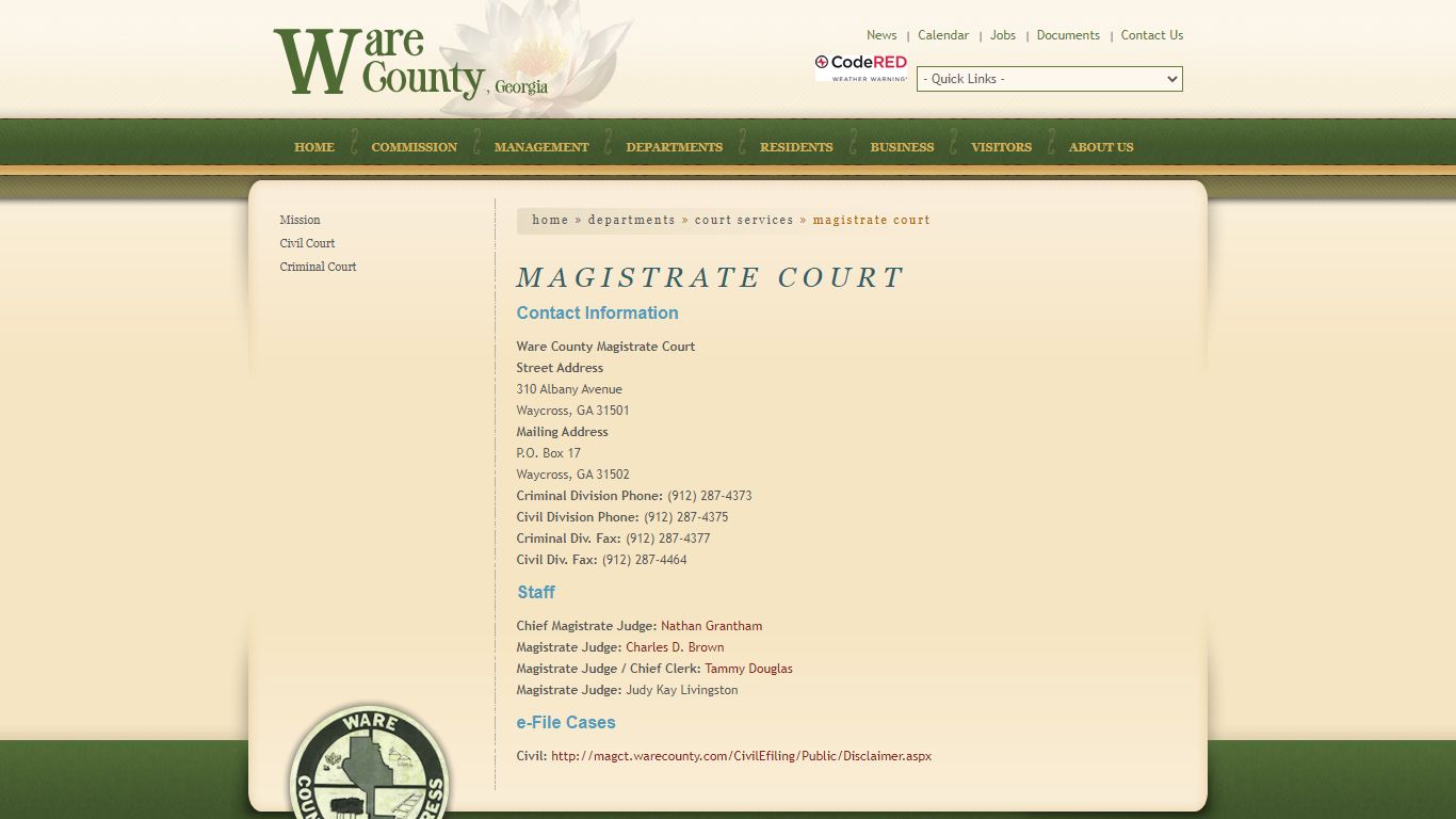 Ware County, Georgia Government